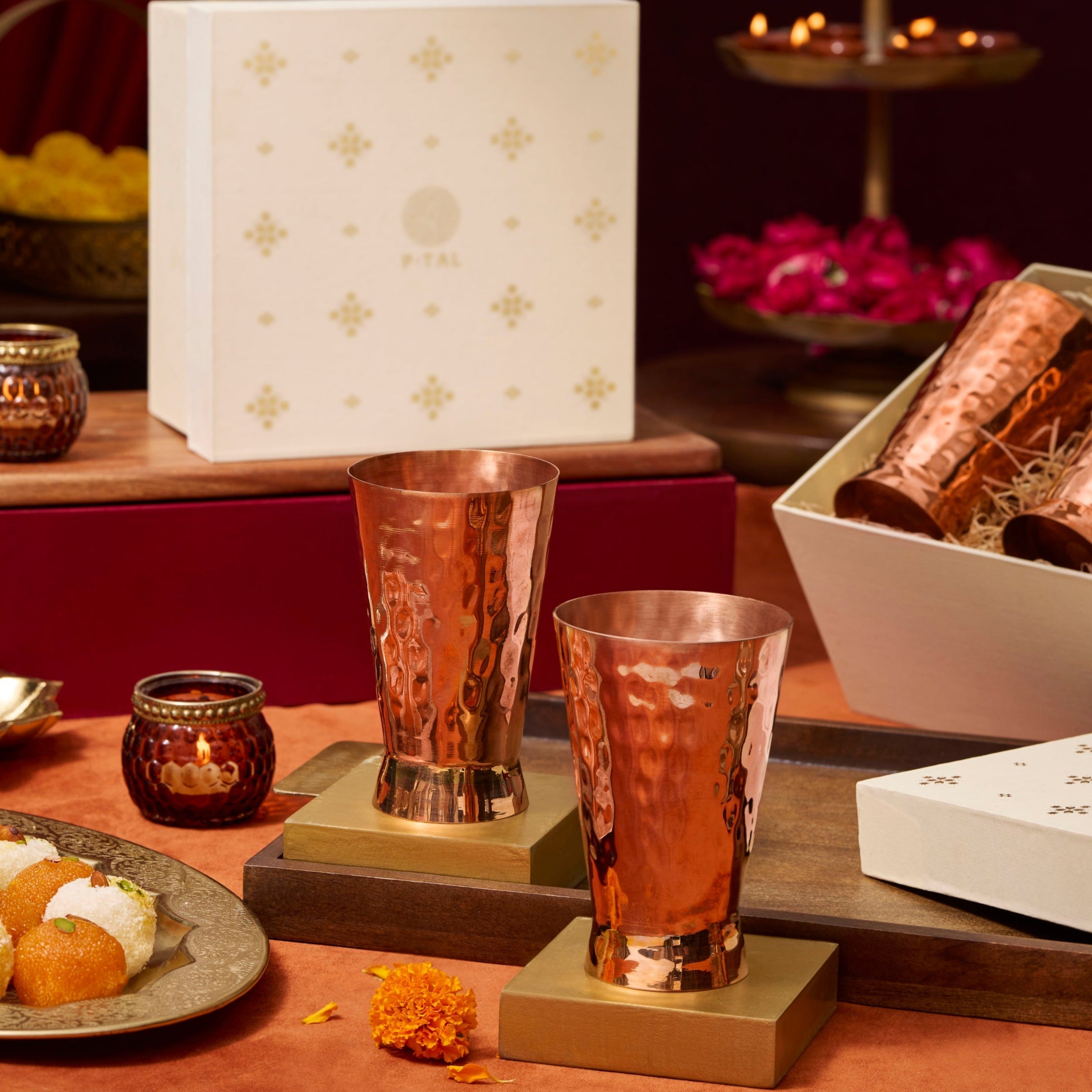 Copper Glass Set of 2 in a gift box P-TAL